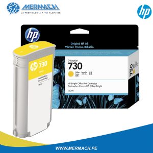 TINTA HP 730 P2V64A YELLOW 130ML DESIGNJET T1600/T1700/T2600MFP