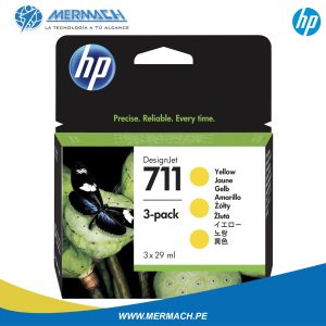 TINTA HP 711 CZ136A TRIPACK YELLOW 29ML DESIGNJET T120/T125/T130/T520