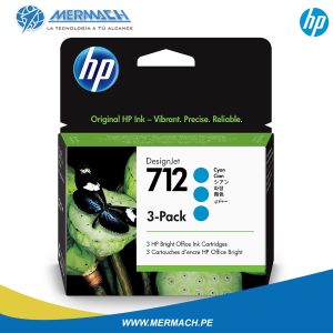 TINTA HP 712 3ED77A TRIPACK CYAN 29ML DESIGNJET T230/T250/T630/T650