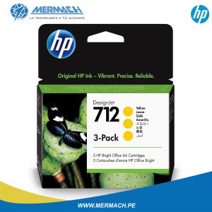 TINTA HP 712 3ED79A TRIPACK YELLOW 29ML DESIGNJET T230/T250/T630/T650