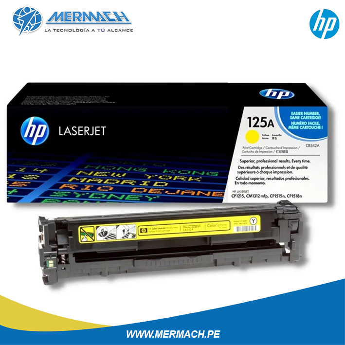 TONER HP 125A CB542A YELLOW LASERJET CP1210/CP1215/CM1312 1.4PAG - Imagen 2