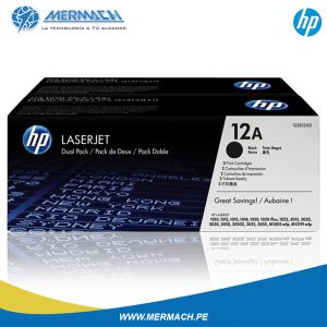 TONER HP DUAL PACK 12AD Q2612AD BLACK LASERJET 1020/1022NW/M1319/3055/M1005 4K