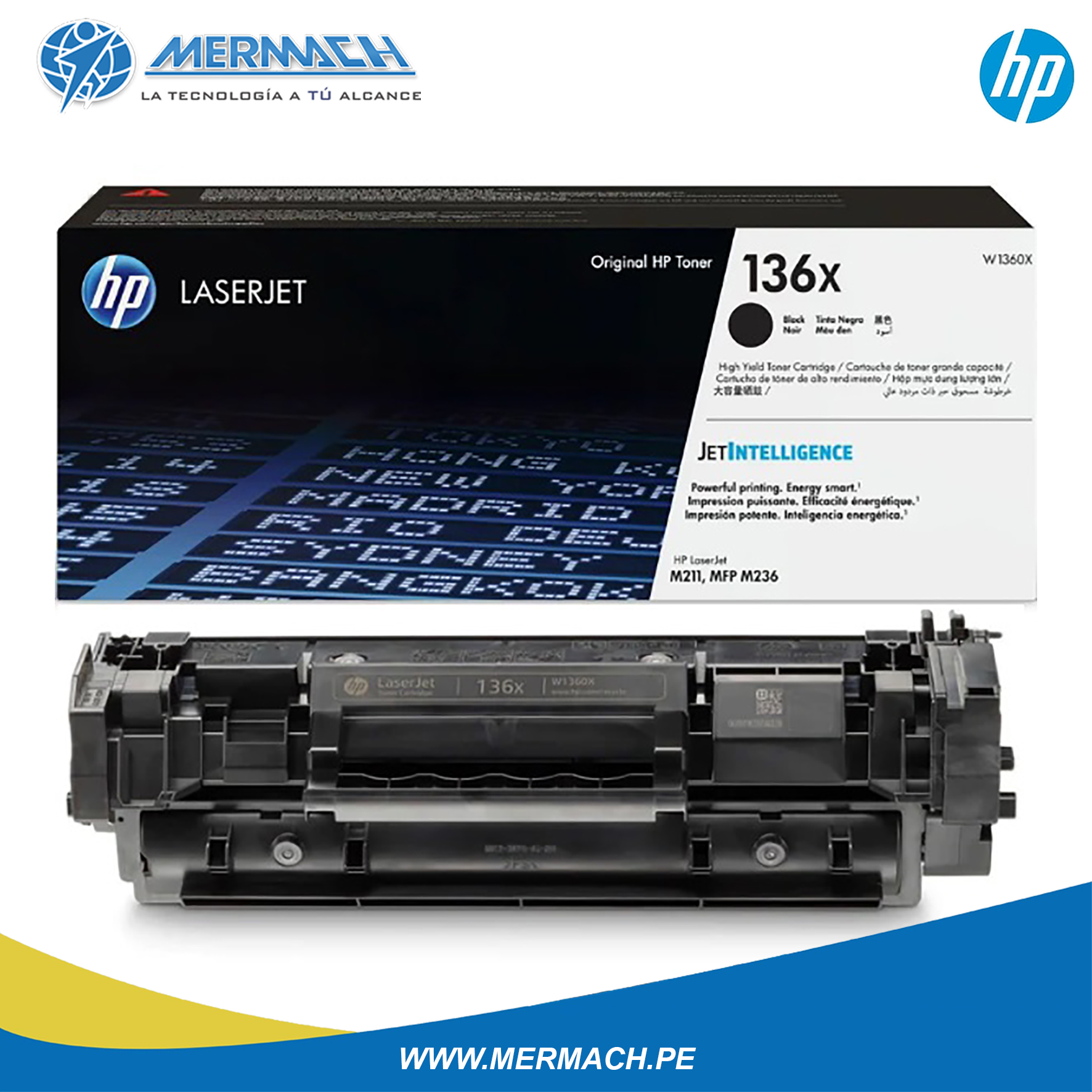 TONER HP 136X W1360X BLACK LASERJET M211 2,6K - Imagen 2