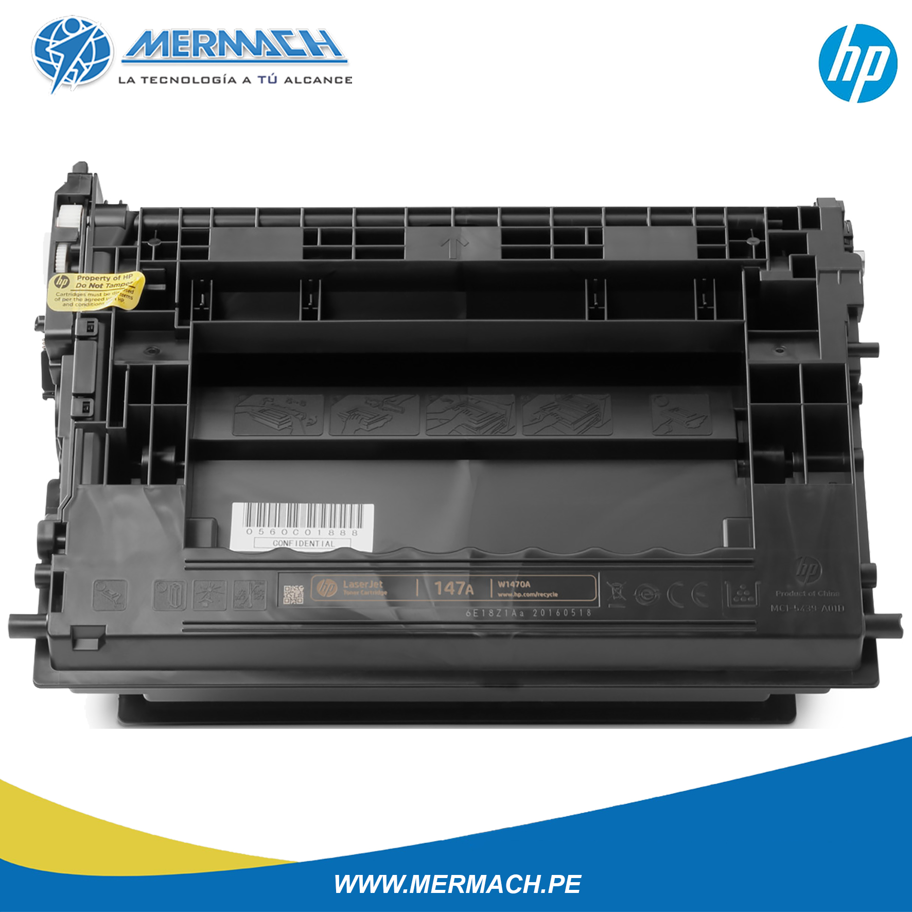 TONER HP 147A W1470A BLACK LASERJET ENTERPRISE M610 / M611 10.5K - Imagen 3