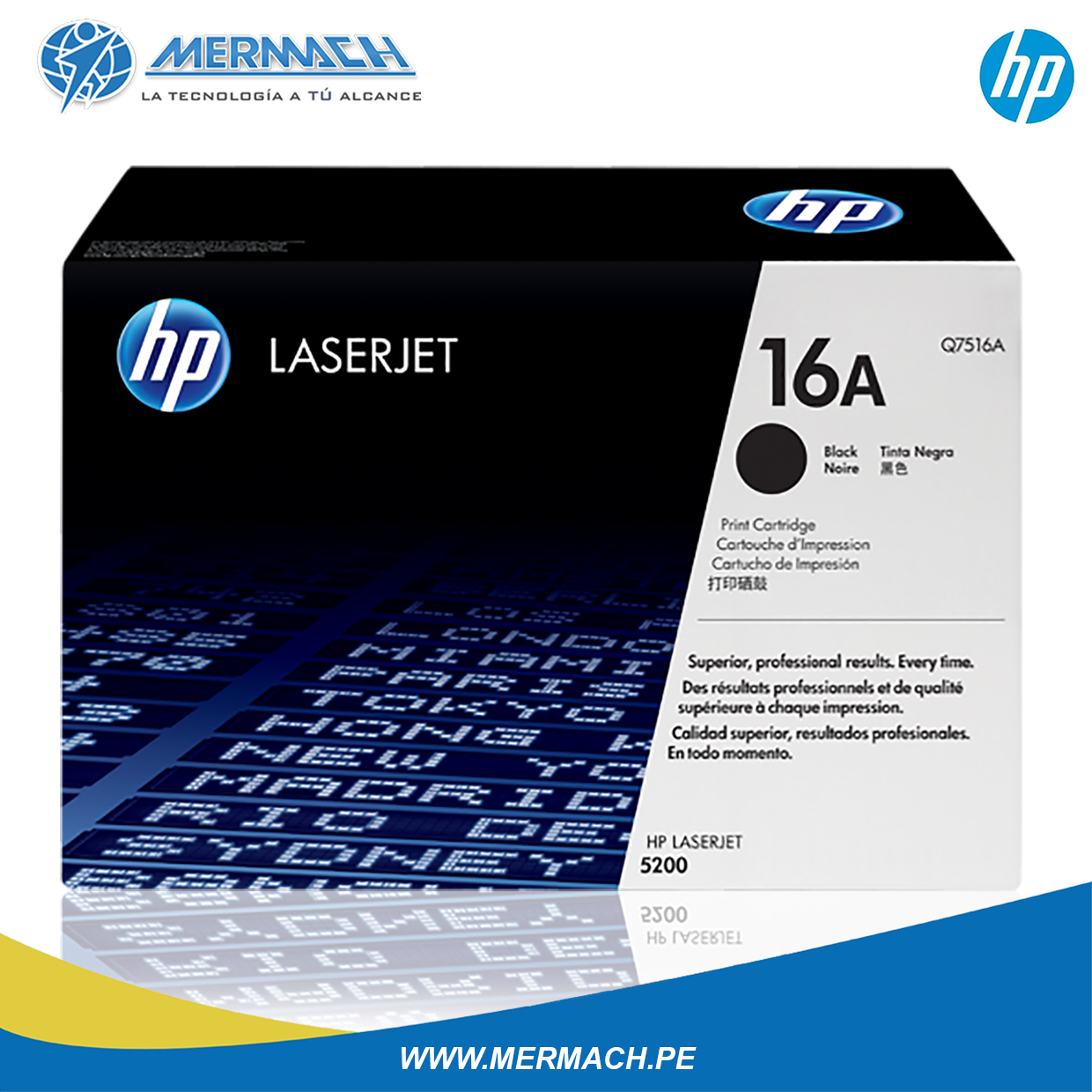TONER HP 16A Q7516A BLACK LASERJET 5200 SERIES 12K