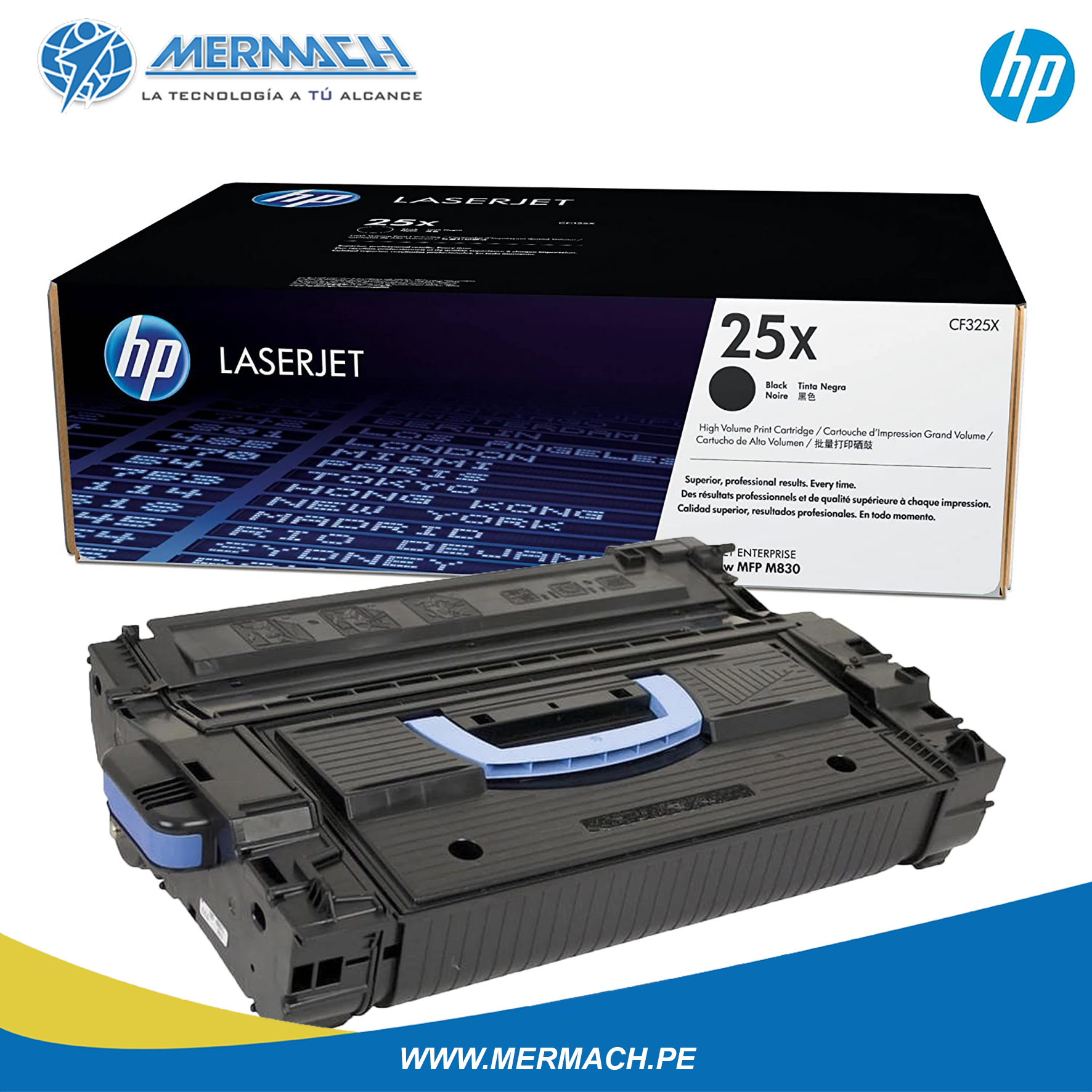 TONER HP 25X CF325X BLACK LASERJET M806/M830 34K - Imagen 2