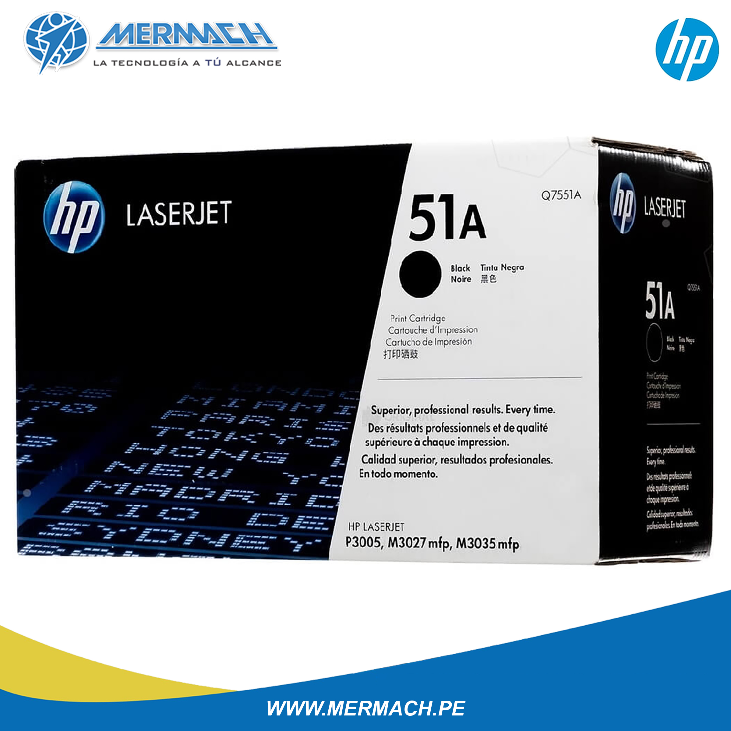 TONER HP 51A Q7551A BLACK LASERJET PRO M3035MFP/M3035XSMFP/M3027MFP 6.5K - Imagen 2
