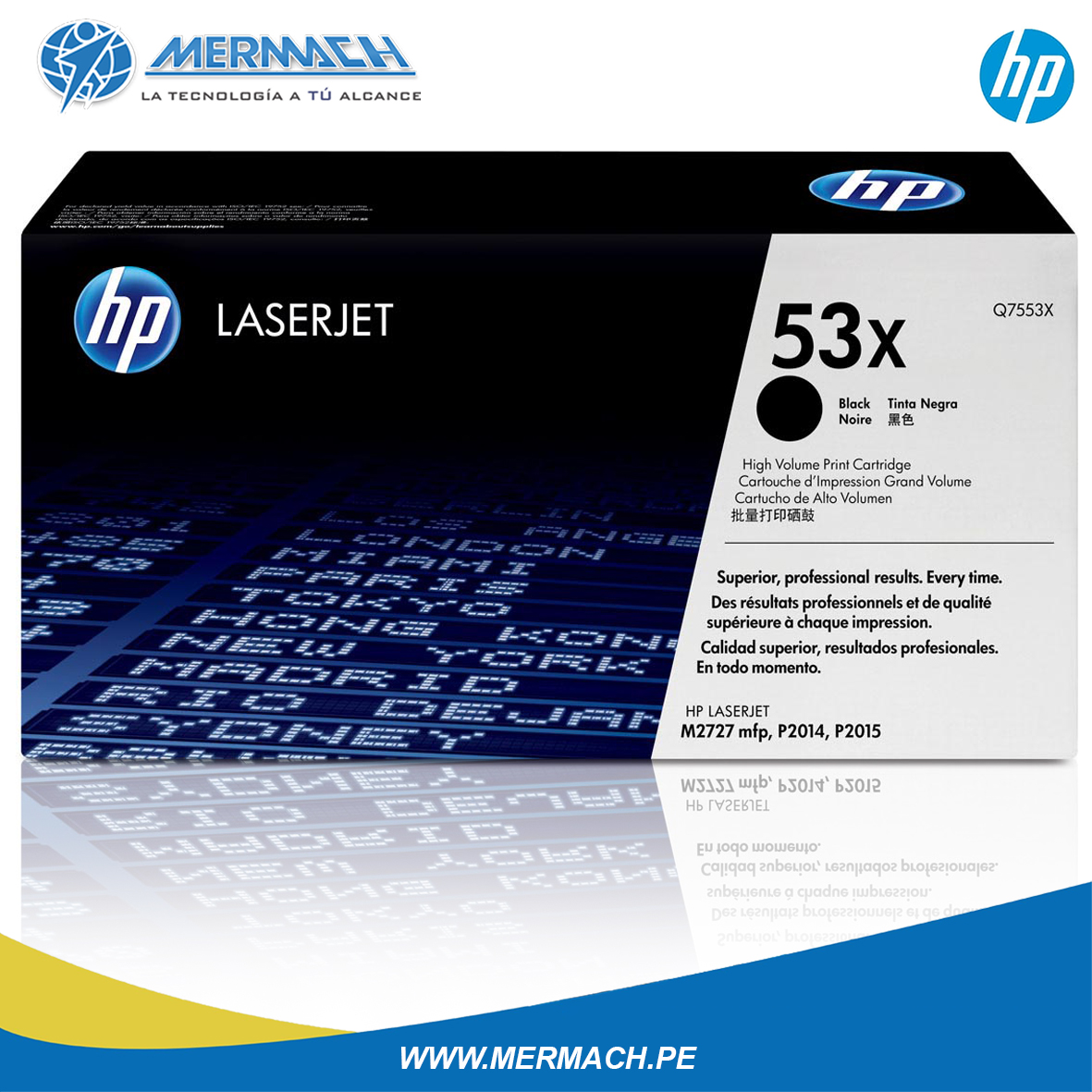 TONER HP 53X Q7553X BLACK LASERJET PRO P2015 / M2727 7K