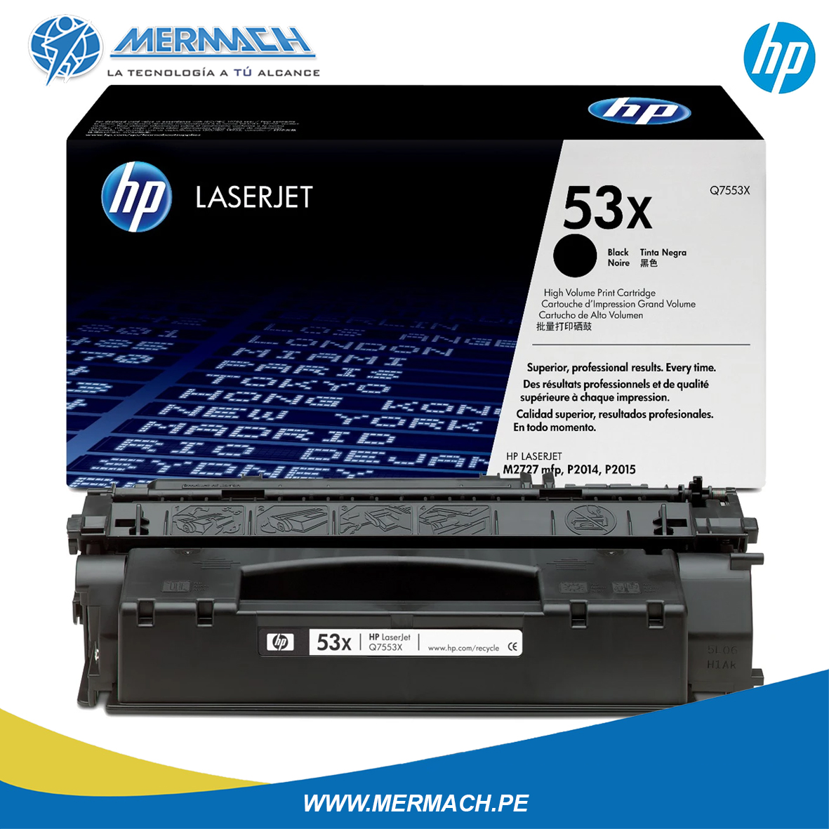 TONER HP 53X Q7553X BLACK LASERJET PRO P2015 / M2727 7K - Imagen 2