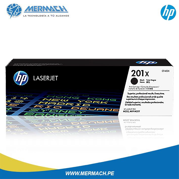 TONER HP 201X CF400X NEGRO LASERJET M252/M277 2.8K