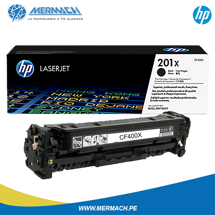 TONER HP 201X CF400X NEGRO LASERJET M252/M277 2.8K - Imagen 2