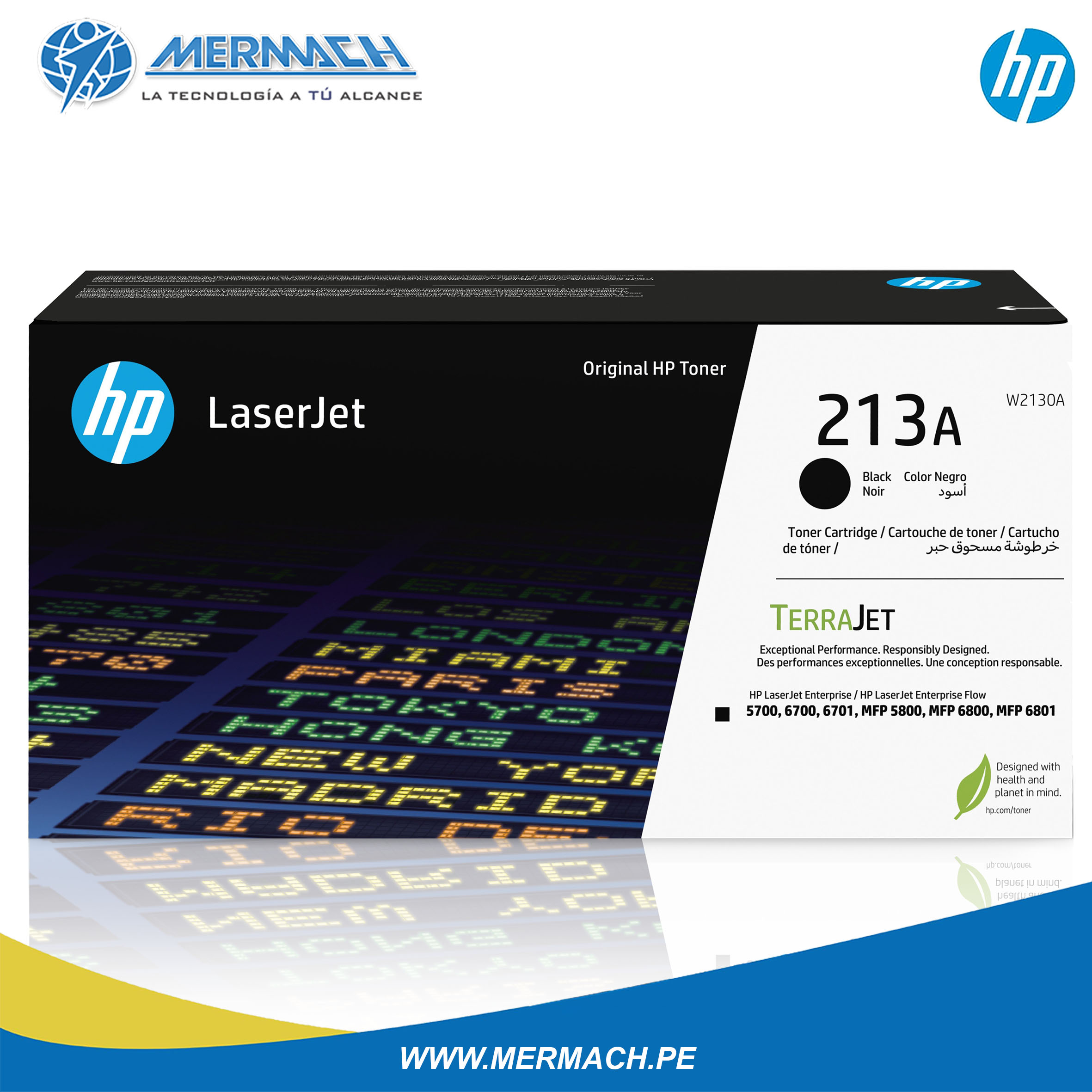 TONER HP 213A W2130A NEGRO LASER JET ENTERPRISE 5700/5800 3,500PAG