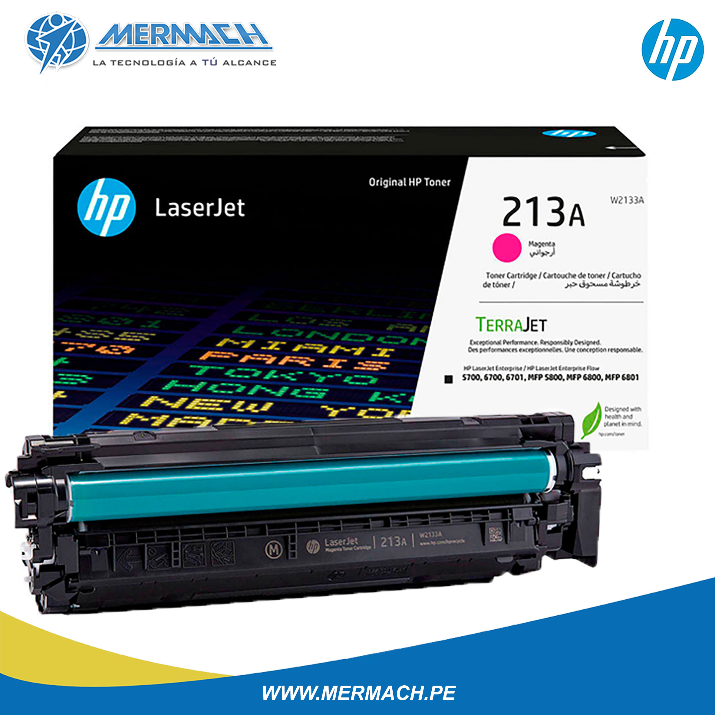 TONER HP 213A W2133A MAGENTA LASER JET ENTERPRISE 5700/5800 3,000PAG - Imagen 2