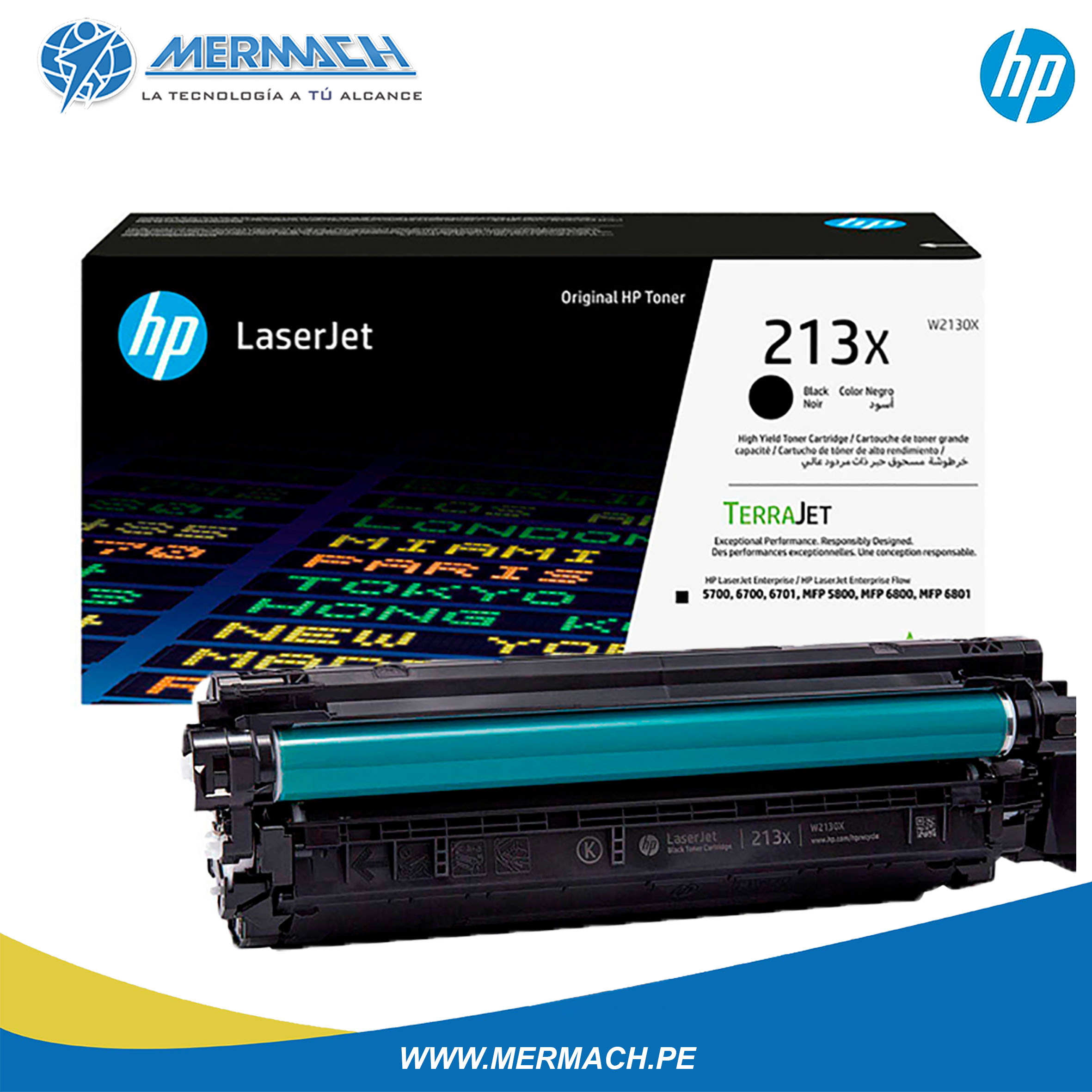 TONER HP 213X W2130X NEGRO LASER JET ENTERPRISE 5700/5800 9,000PAG - Imagen 2