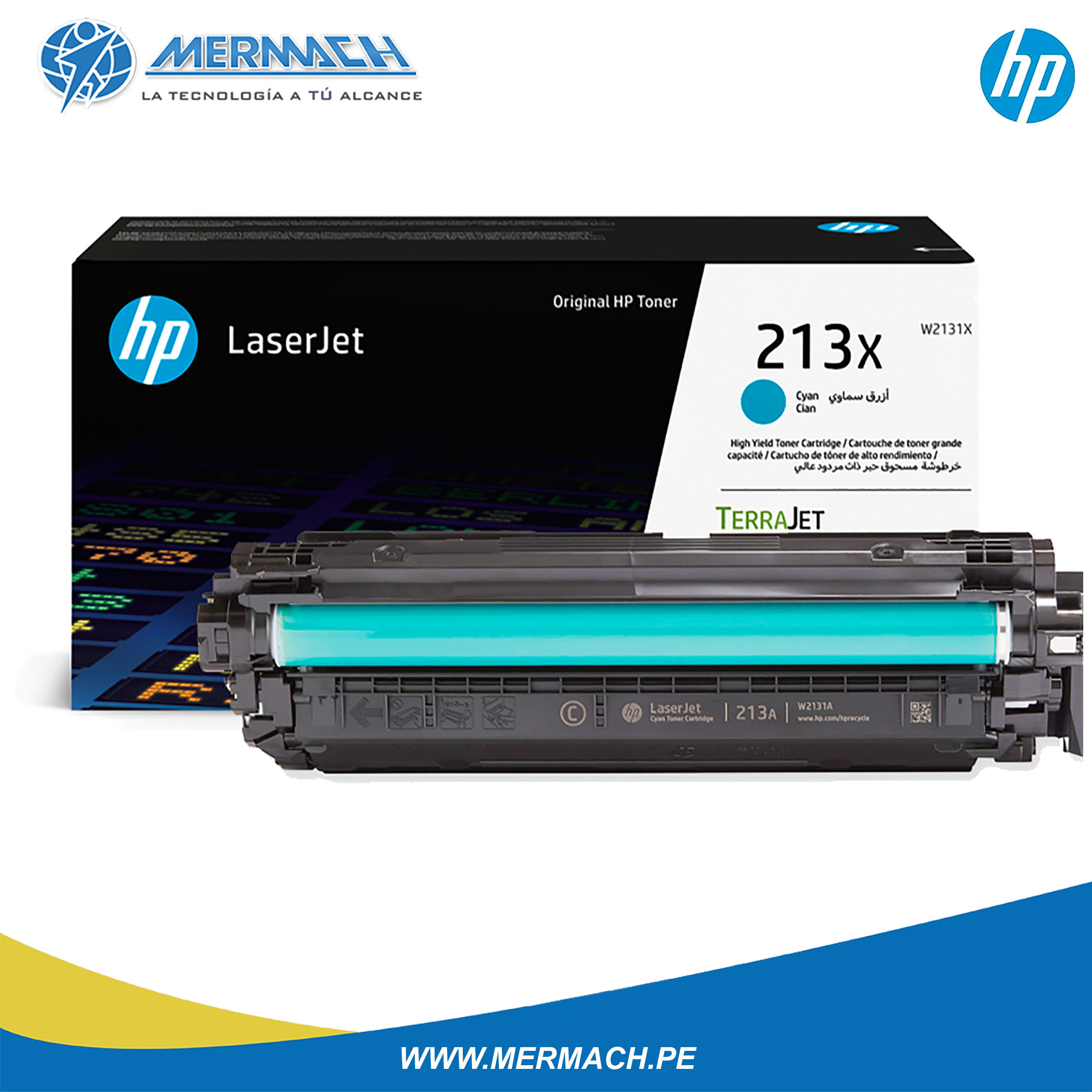 TONER HP 213X W2131X CYAN LASER JET ENTERPRISE 5700/5800 6,000PAG - Imagen 2
