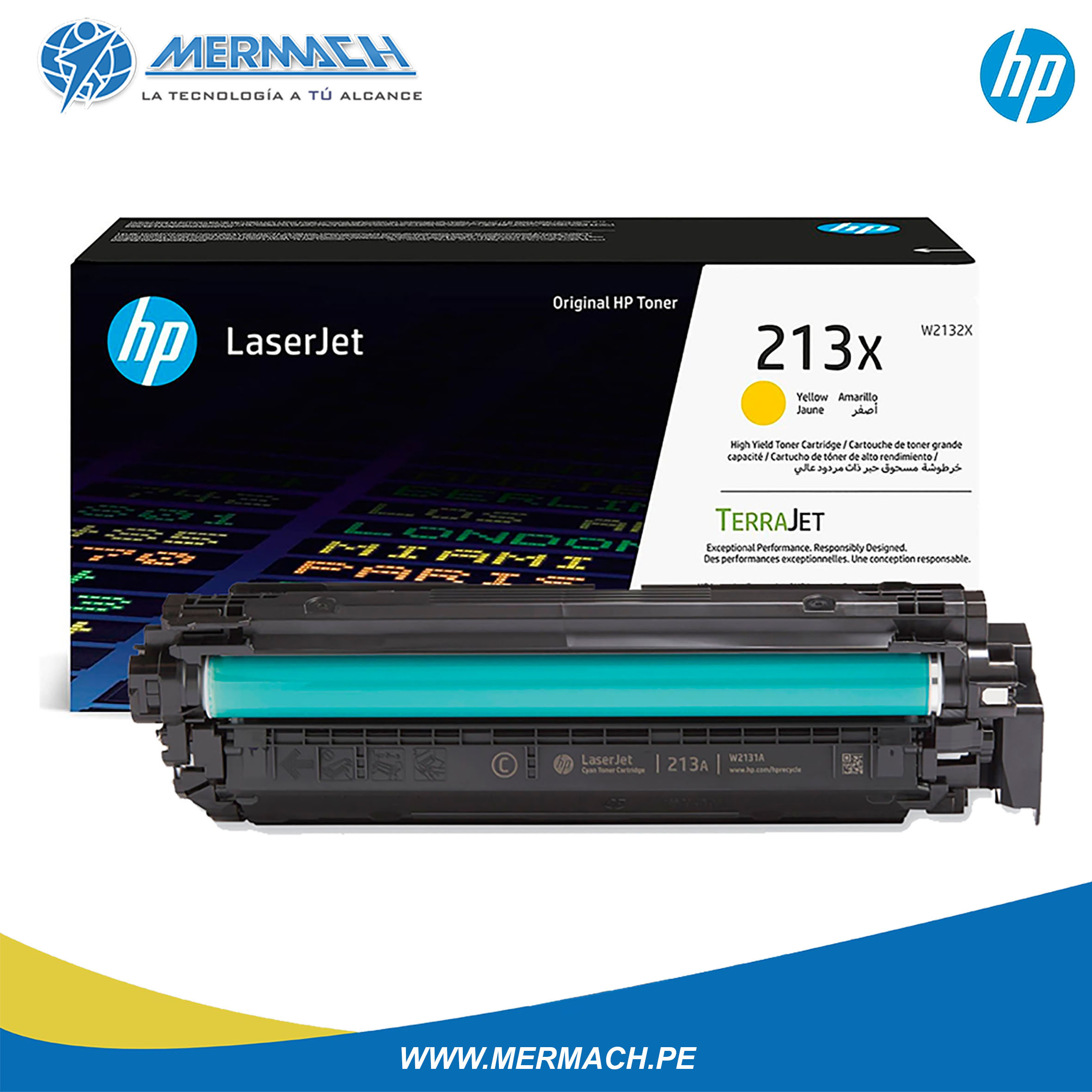 TONER HP 213X W2132X YELLOW LASER JET ENTERPRISE 5700/5800 6,000PAG - Imagen 2