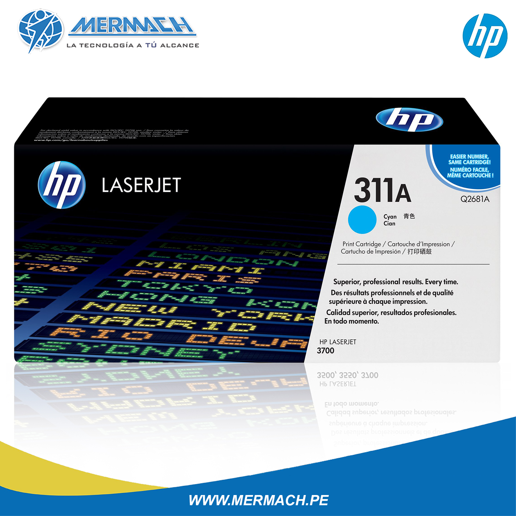 TONER HP 311A Q2681A CYAN COLOR LASERJET 3700 6K