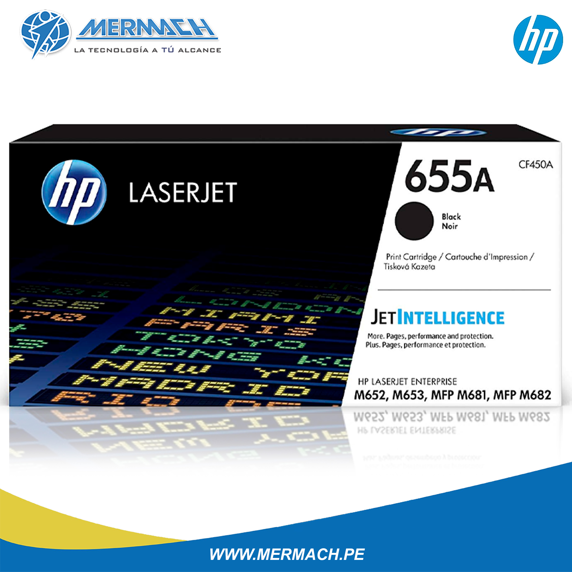 TONER HP 655A CF450A NEGRO COLOR LASERJET ENTERPRISE M652/M681 12.5K