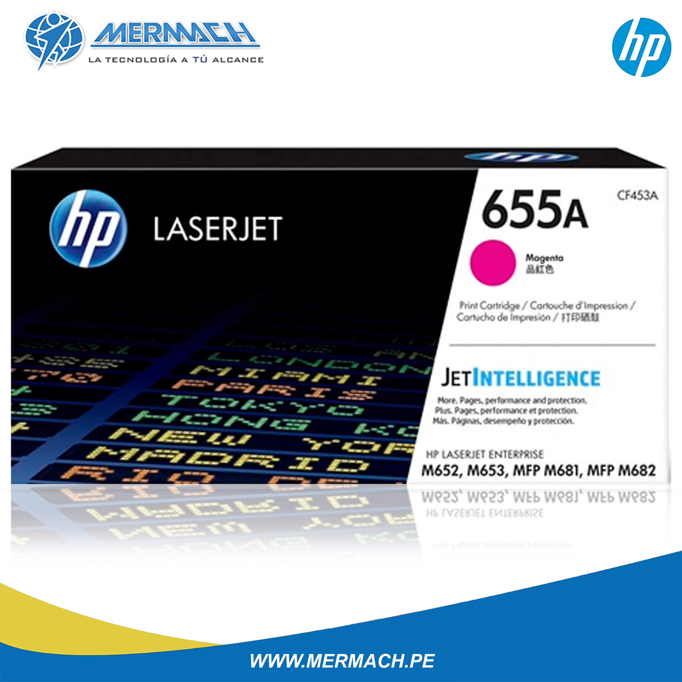 TONER HP 655A CF453A MAGENTA COLOR LASERJET ENTERPRISE M652/M681 10.5K