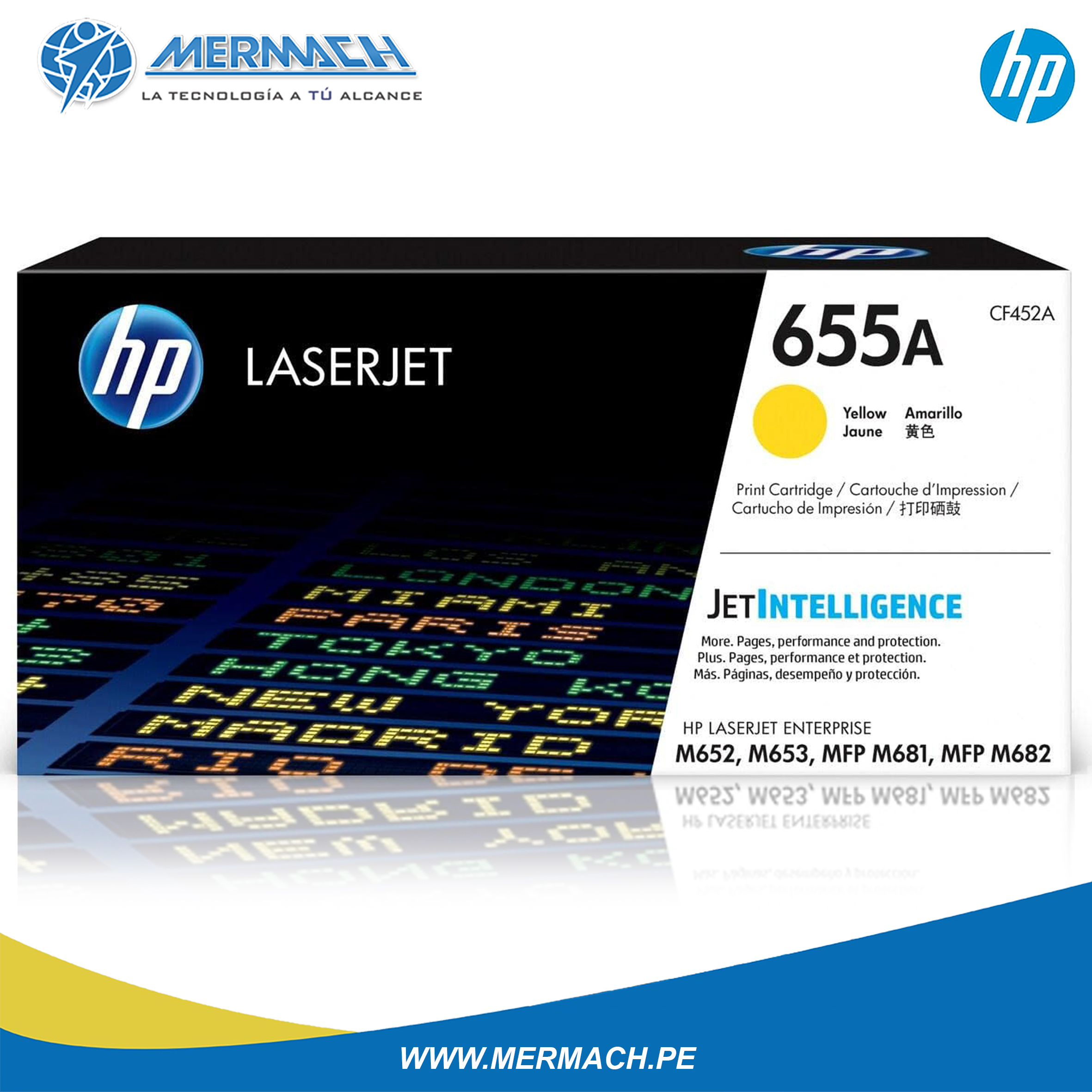 TONER HP 655A CF452A YELLOW COLOR LASERJET ENTERPRISE M652/M681 10.5K