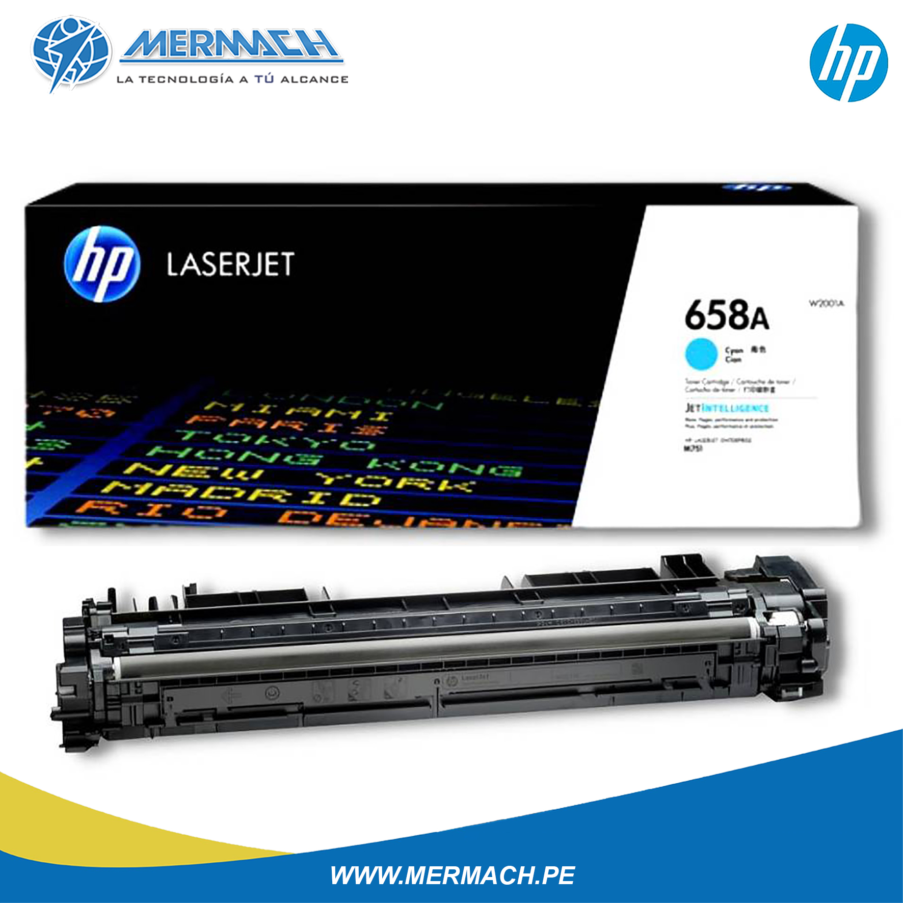 TONER HP 658A W2001A CYAN HP COLOR LASERJET M751DN 6K - Imagen 2