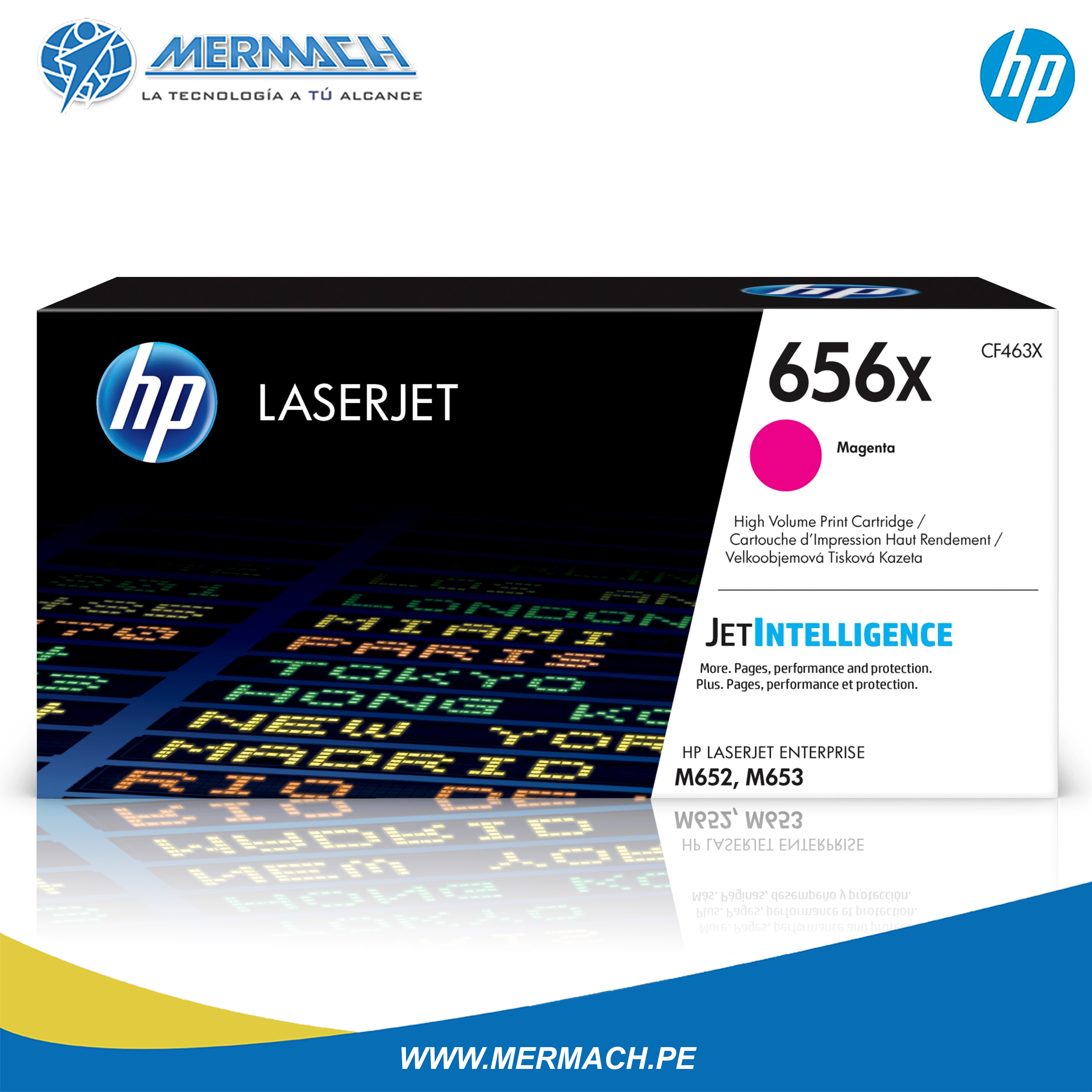 TONER HP 656X CF463X MAGENTA COLOR LASERJET ENTERPRISE M652/M653 22K