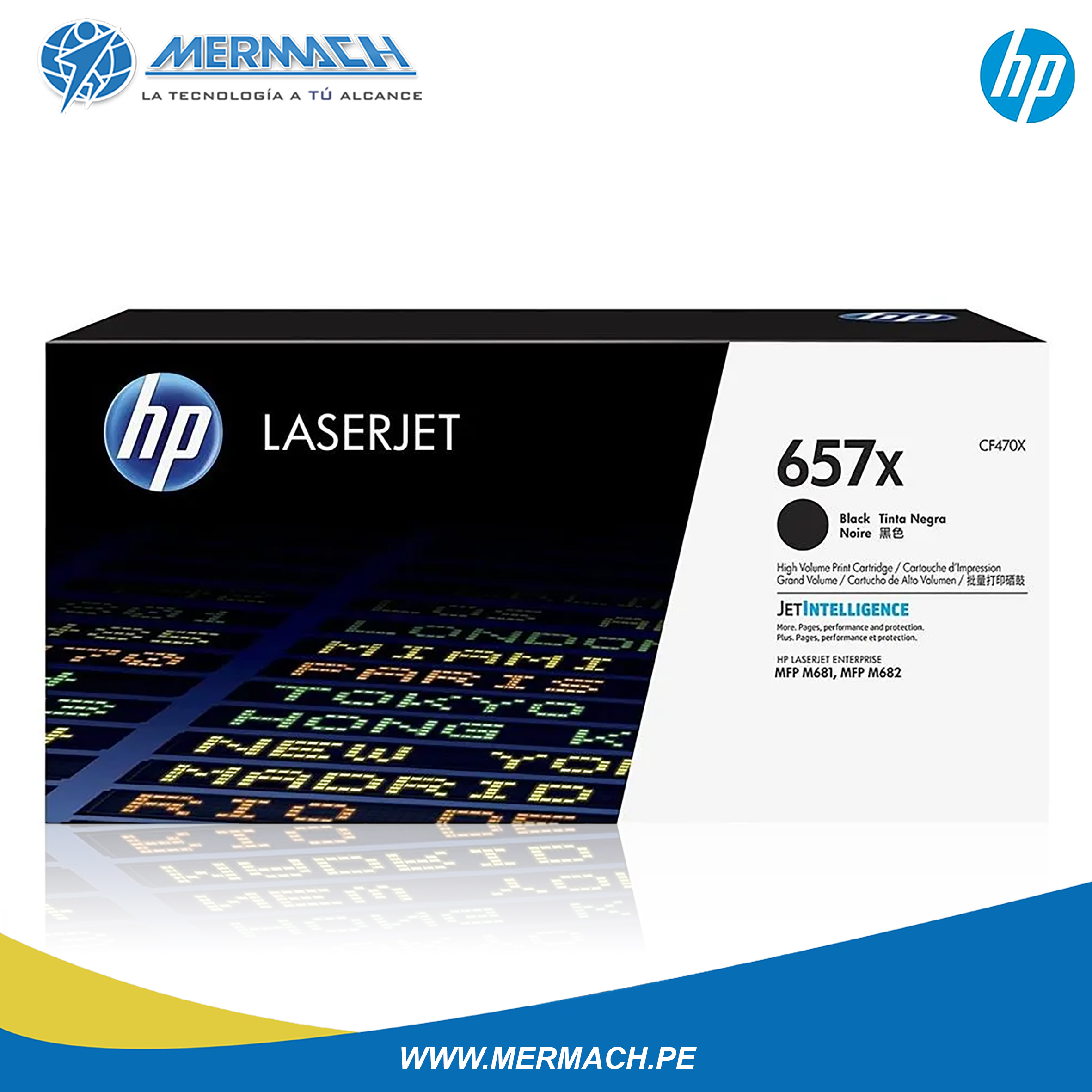 TONER HP 657X CF470X NEGRO COLOR LASERJET ENTERPRISE M681/M682 28K