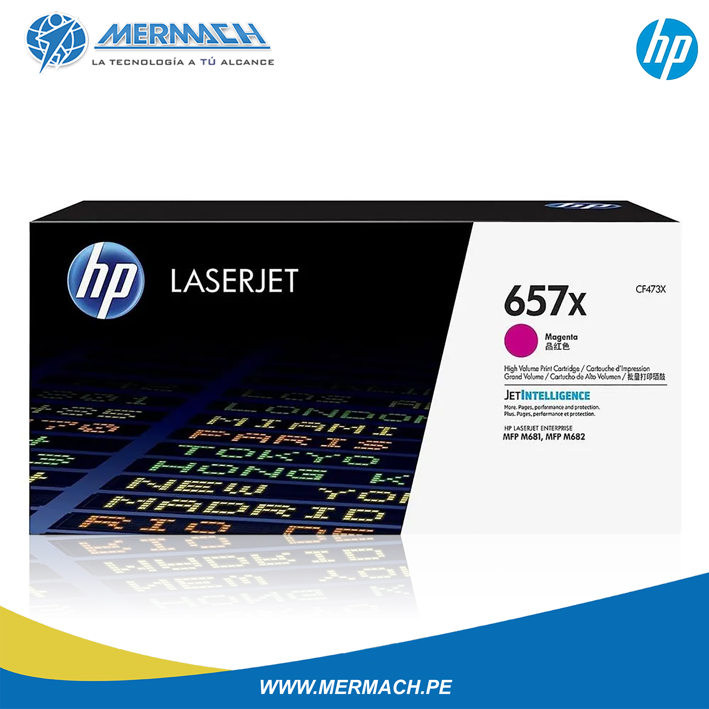 TONER HP 657X CF473X MAGENTA COLOR LASERJET ENTERPRISE M681/M682 23K