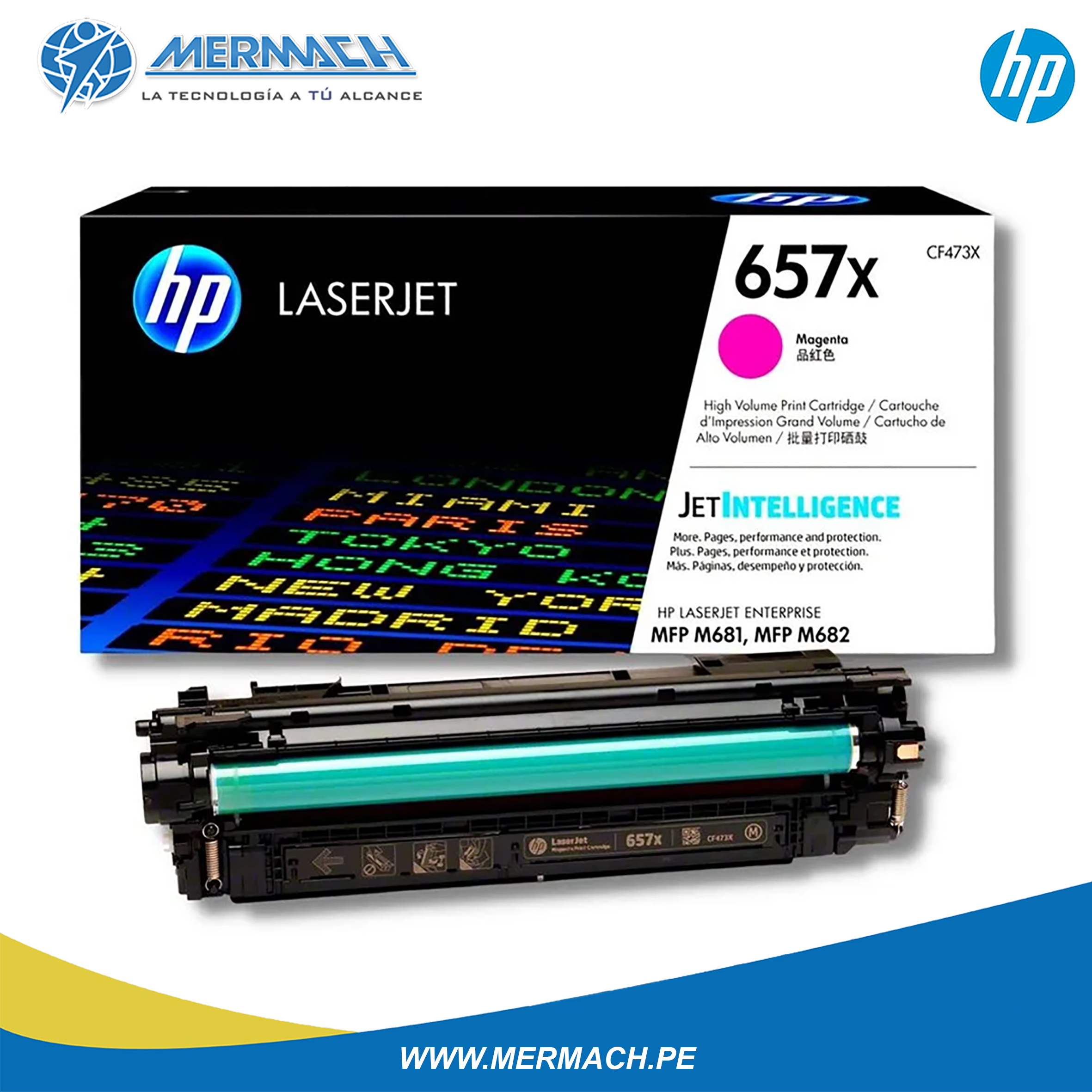 TONER HP 657X CF473X MAGENTA COLOR LASERJET ENTERPRISE M681/M682 23K - Imagen 2
